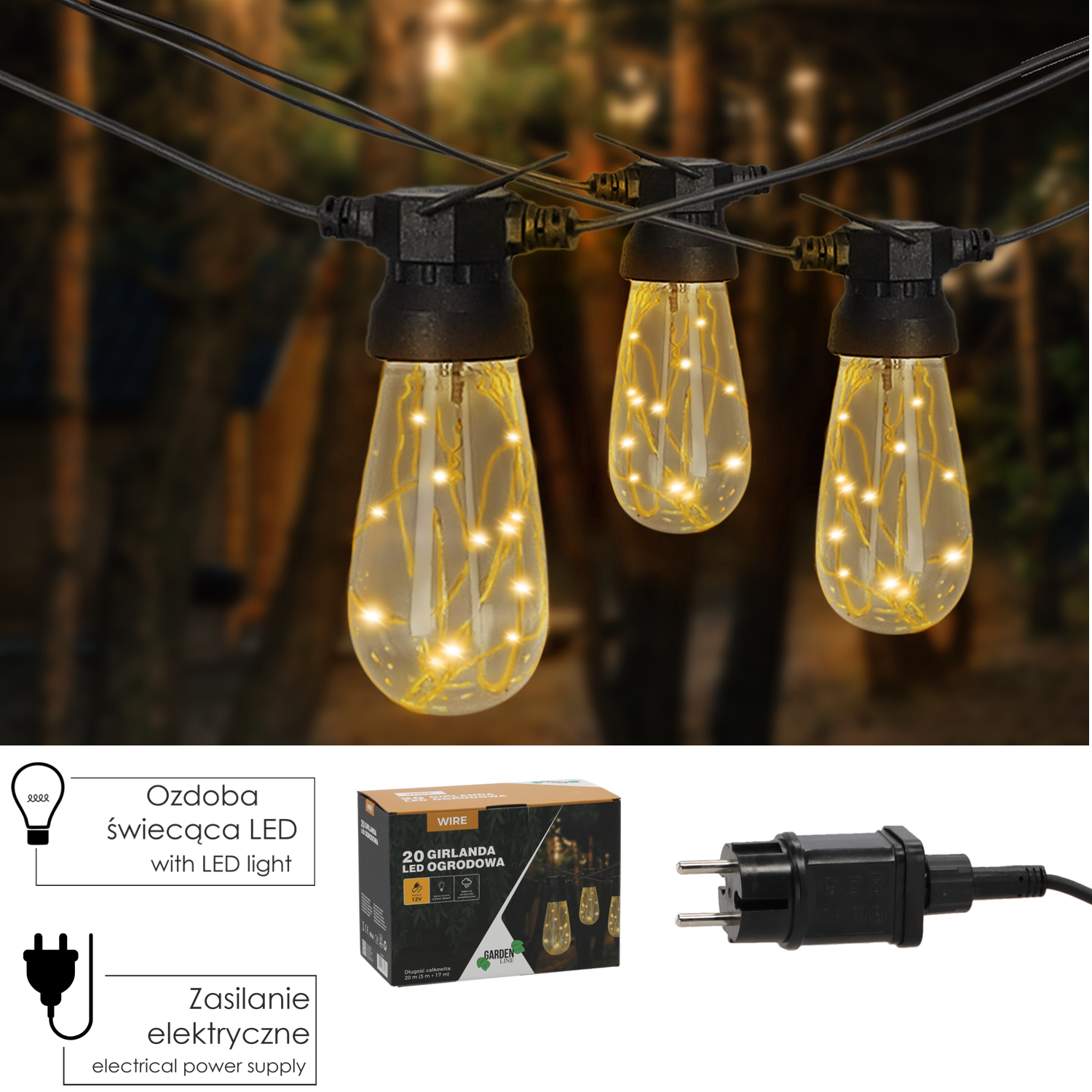 Reťaz svetelná 20 LED 49188 49188 - obrázok 1