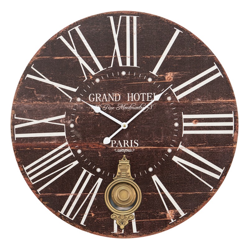 Clayre & Eef Hodiny drevo 58x4cm 49521 49521 - obrázok 1