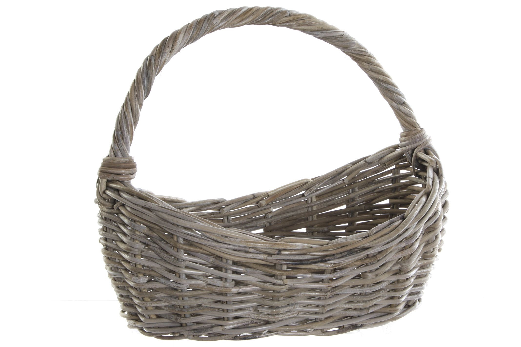 Prútený ratanový košík s rúčkou pre ľahšie uchopenie v prírodnej farbe 48 x 30 x 43 cm 37992 - obrázok 1