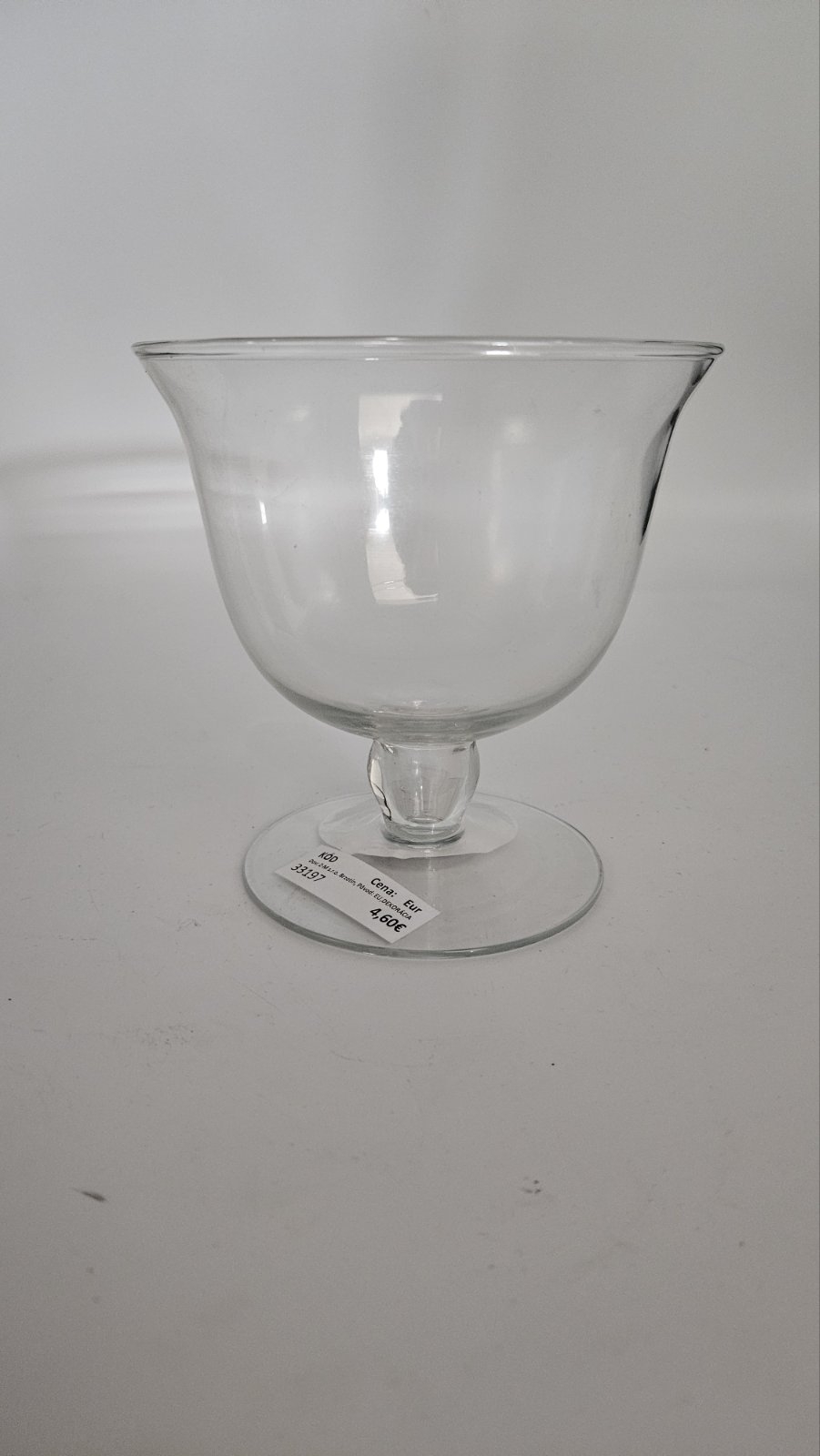 Sklenená váza s hladkým povrchom na stopke 13,5 x 14 cm 37801 - obrázok 1