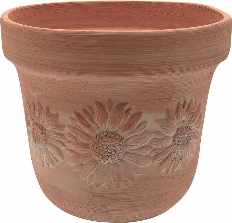 Terakotový kvetináč s toskánskym dekorom slnečníc 40cm 30854 - obrázok 1