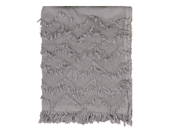 Bavlnený pléd - deka v mocca farebnom prevedení s dekorovaním a strapcami 152 x 135 cm Chic Antique 44606 - obrázok 1