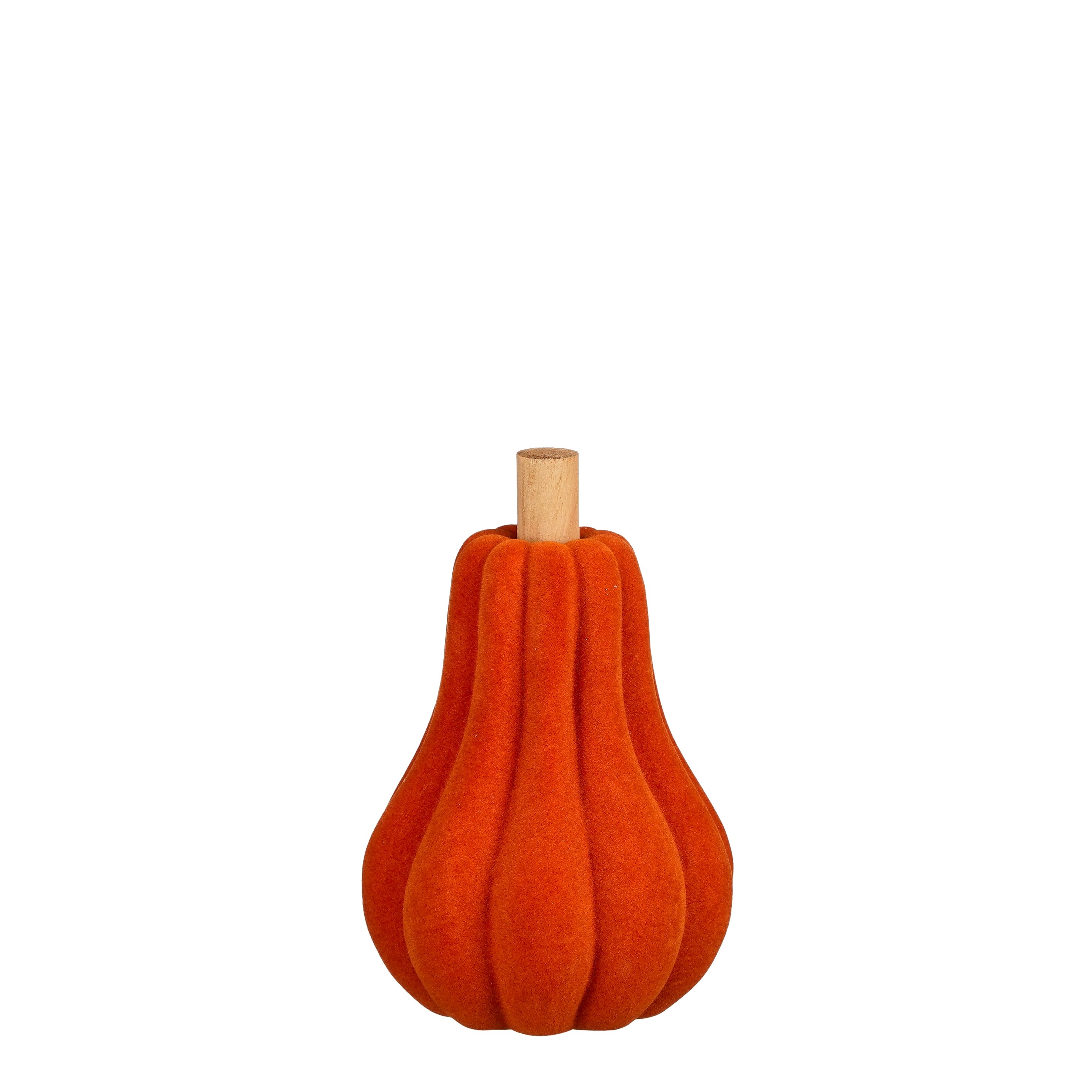 Keramická dekorácia tekvice so semišovým povrchom v oranžovom farebnom prevedení 12 x 17 cm 43839 - obrázok 1