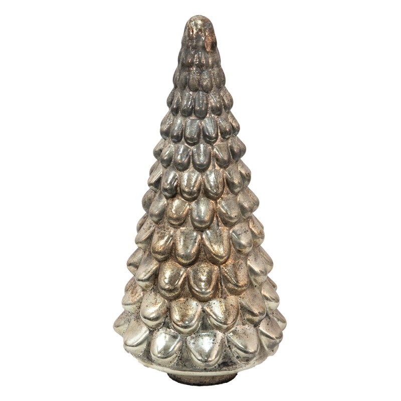 Sklenená dekorácia vianočného stromčeka v zlatom farebnom prevedení 21 x 45 cm Clayre & Eef 42432 - obrázok 1