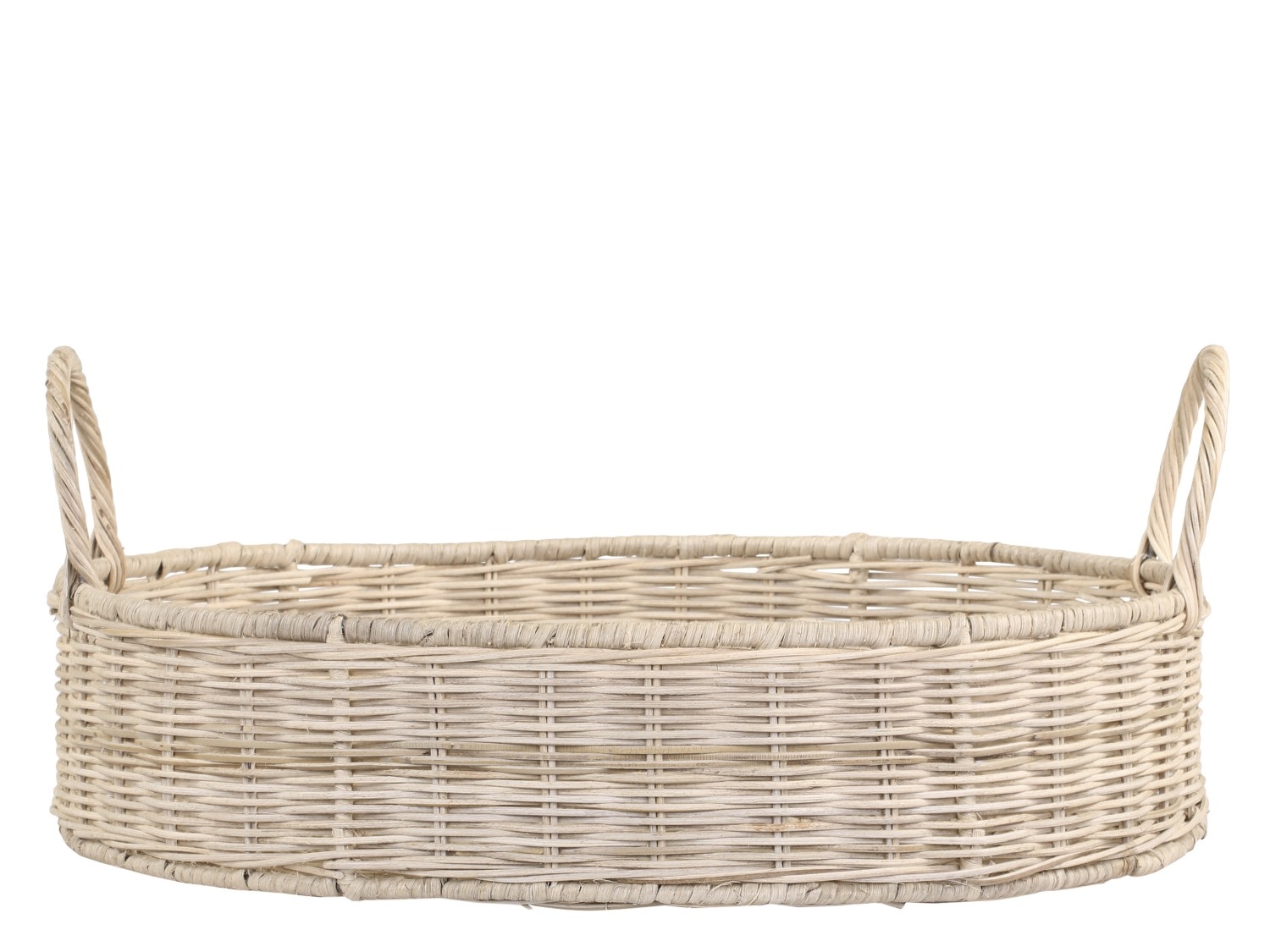 Prútený ratanový okrúhly košík s úchopmi pre ľahšie uchopenie 40 x 9 cm Chic Antique 39155 - obrázok 1