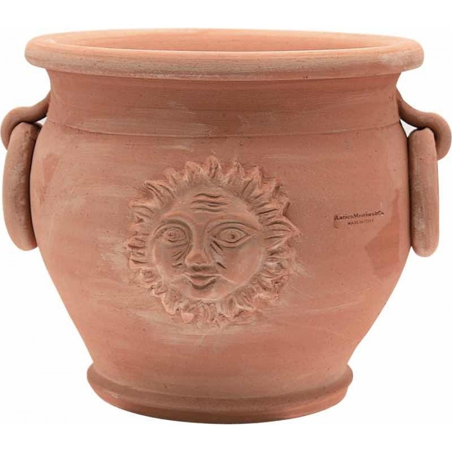 Terakotový kvetináč s motívom slnka Sole Astri 30 cm 30738 - obrázok 1