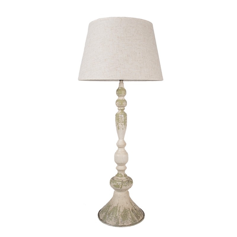 Clayre & Eef Lampa kovová béžová s textilným tienidlom 38x88 cm 46080 - obrázok 1