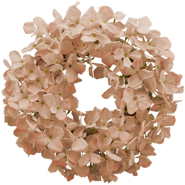 Dekoratívny umelý veniec z marhuľových kvietkov hortenzie s priemerom 40 cm 41058 - obrázok 1