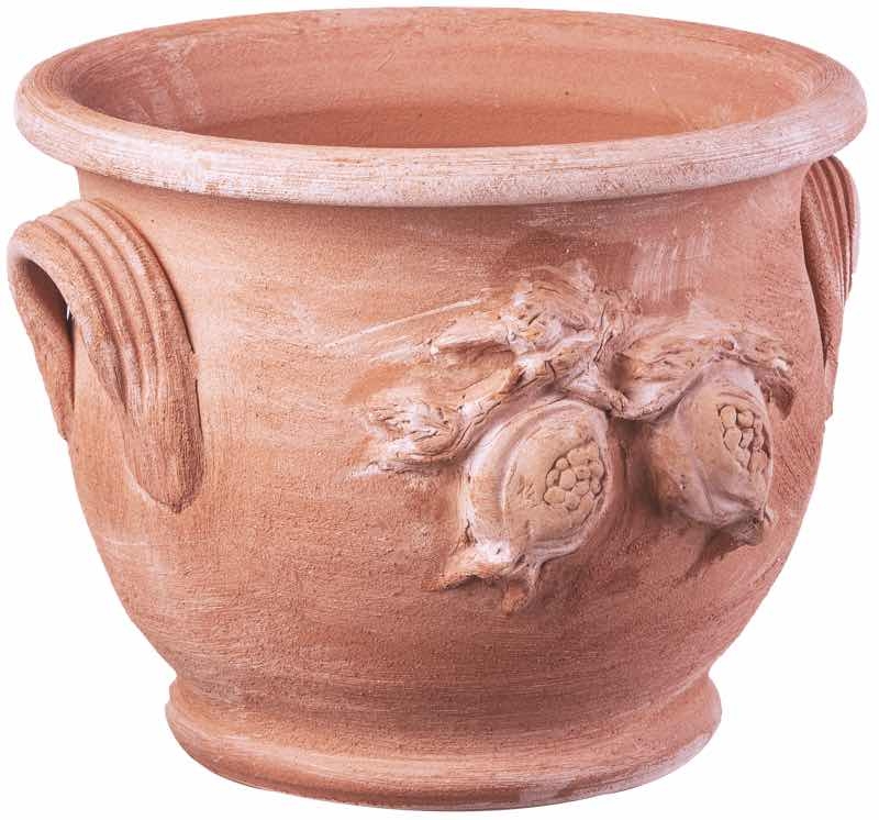 Terakotový kvetináč s granátovým jablkom a dvoma uškami 30751 - obrázok 1