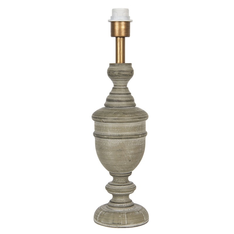 Drevená stolná lampa v sivom farebnom prevedení v ošúchanom vintage štýle 13 x 50 cm Clayre & Eef 42402 - obrázok 1