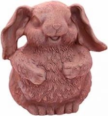 Terakotová dekorácia zajačik s bucľatým bruškom 18 cm 19593 - obrázok 1