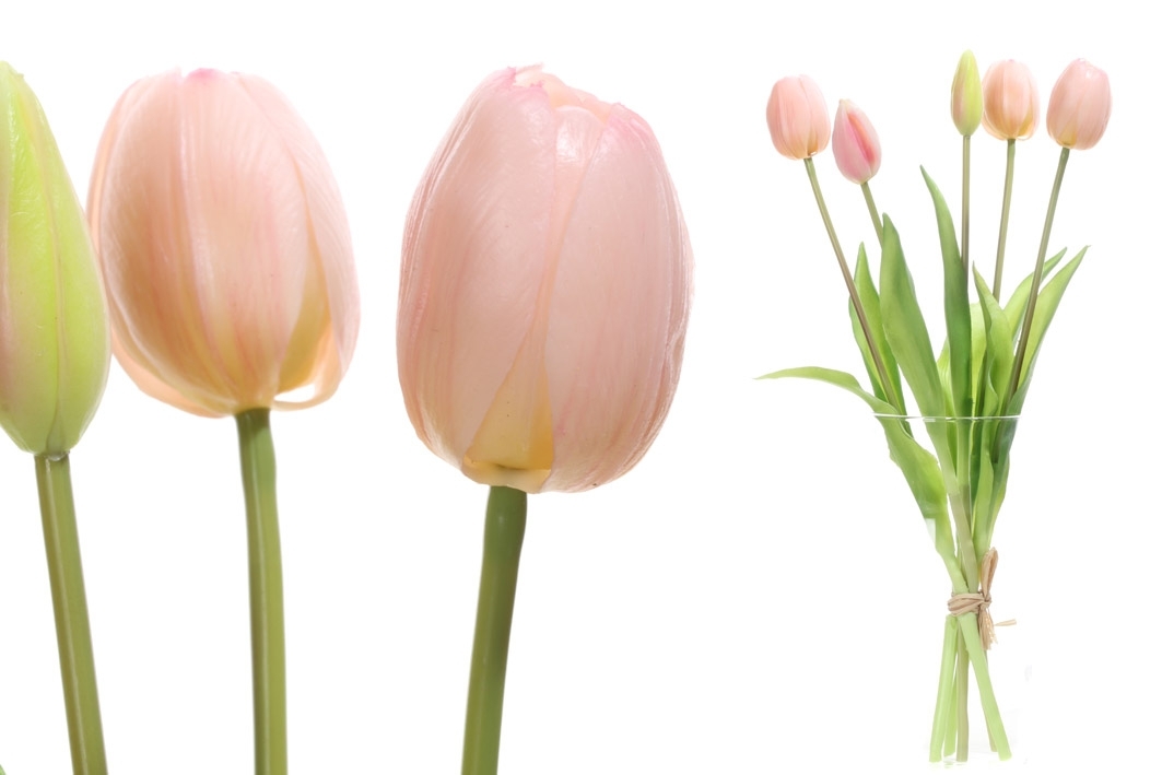 Svetloružová kytica piatich tulipánov 40 cm 28425 - obrázok 1