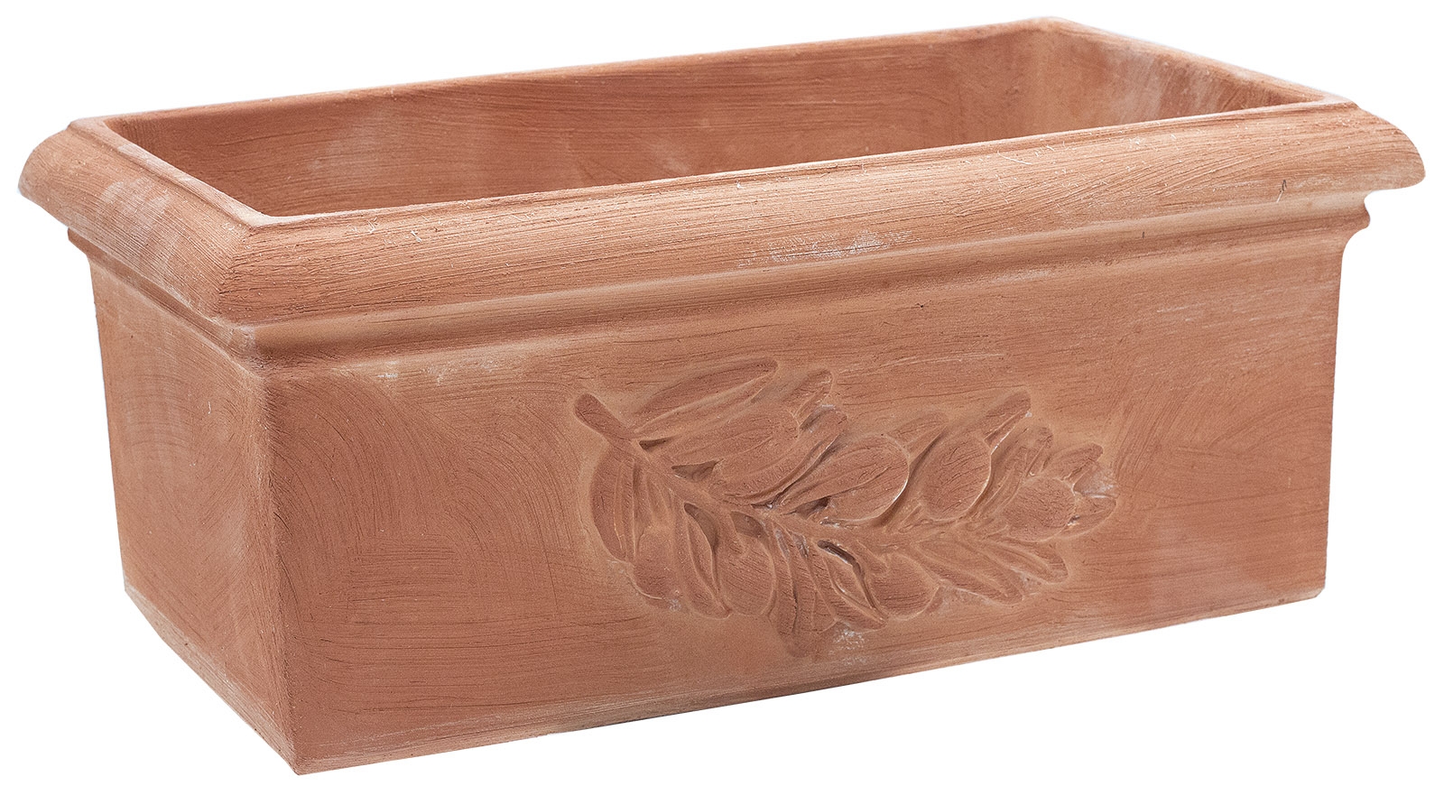 Terakotový kvetináč truhlík s dekorom olivovníka 45 cm 23752 - obrázok 1
