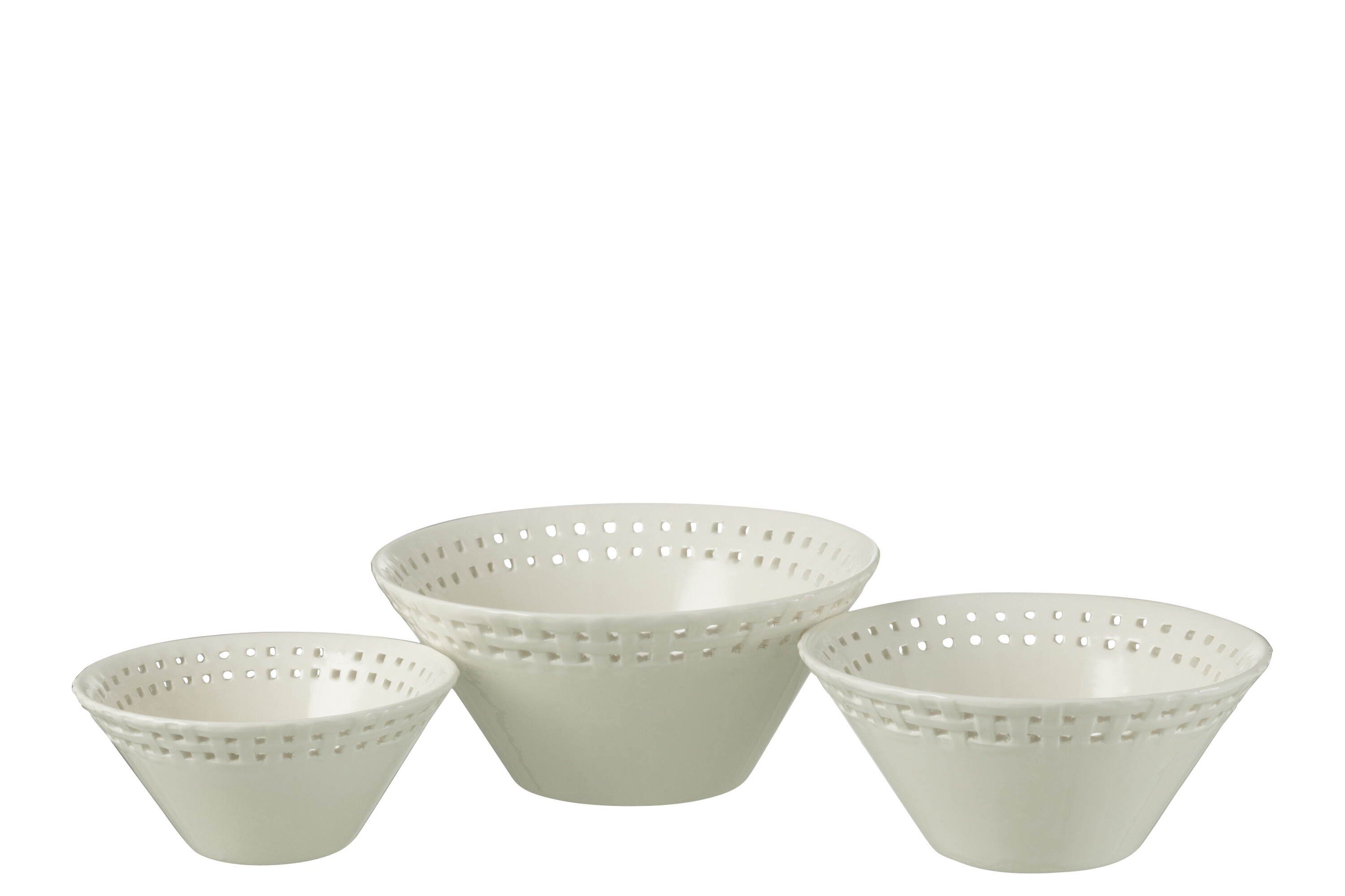 Keramická miska v bielom farebnom prevedení s dekorovaním 17 x 17 x 7,5 cm Jolipa 43764 - obrázok 1