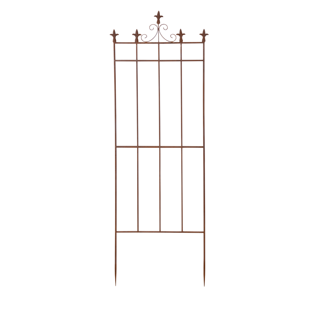 Kovová podpora do rastlín s vintage vzorom a dekorom francúzskej ľalie navrchu 53,5 x 2,2 x 164,5 cm Esschert design 40986 - obrázok 1