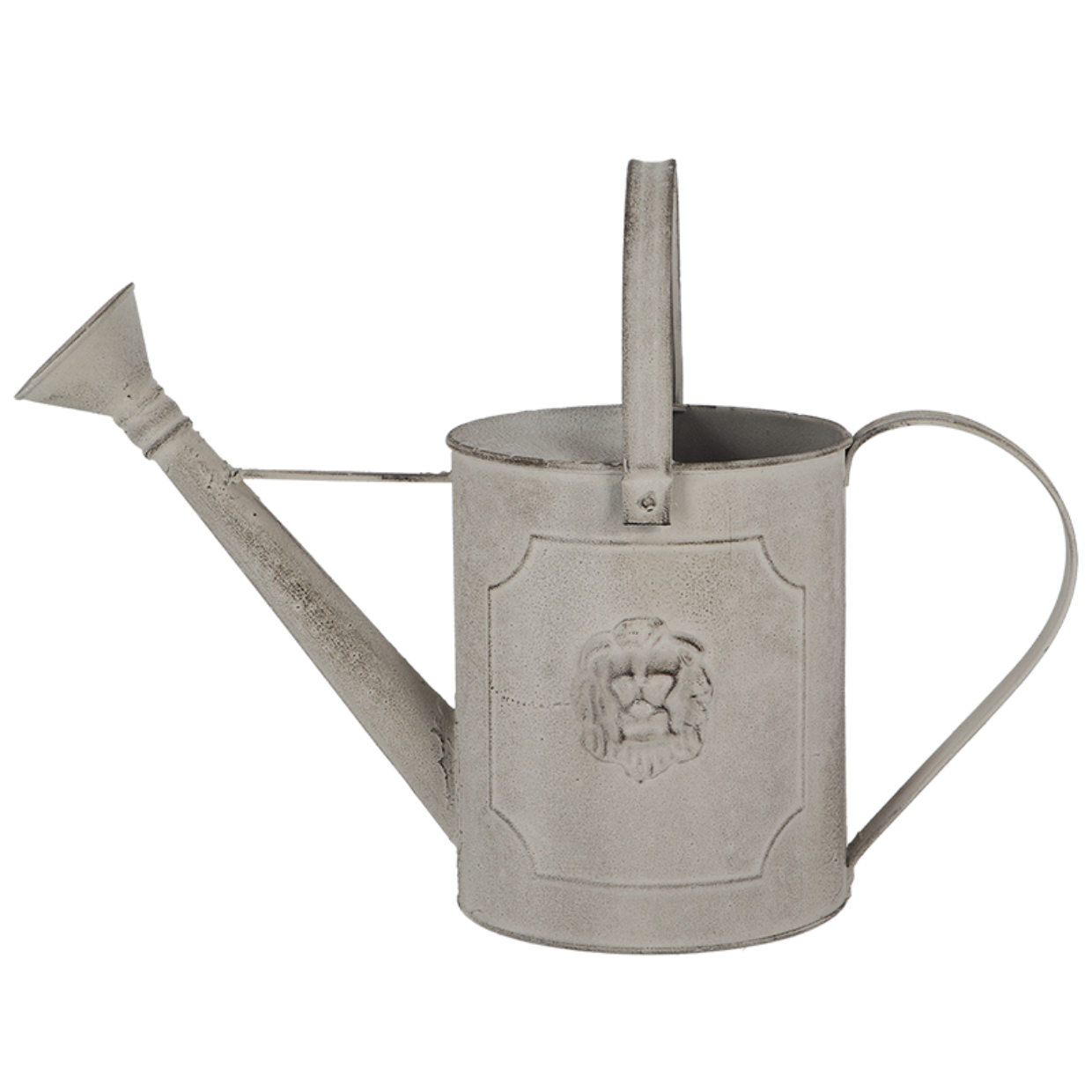 Pozinkovaná polievacia krhla v sivom farebnom prevedení s hlavou leva vo vintage štýle 43,2 x 22,8 x 26 cm Esschert Design 38070 - obrázok 1