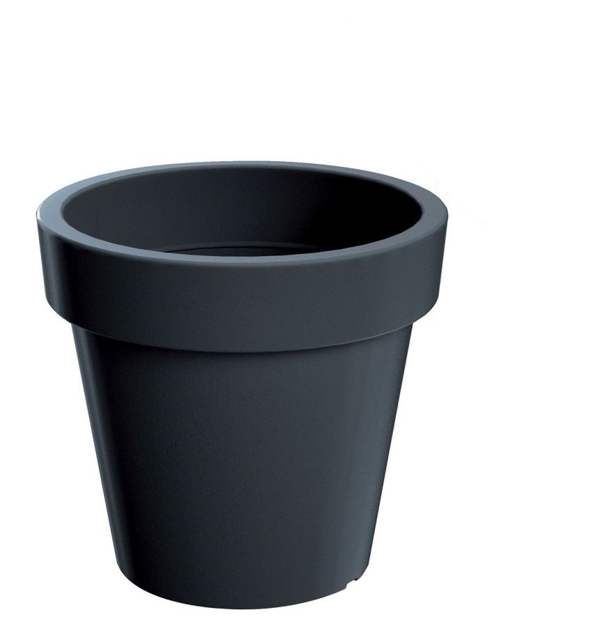 Plastový okrúhly kvetináč Lexo Round s hladkým povrchom v antracitovej farbe 100 cm 27692 - obrázok 1