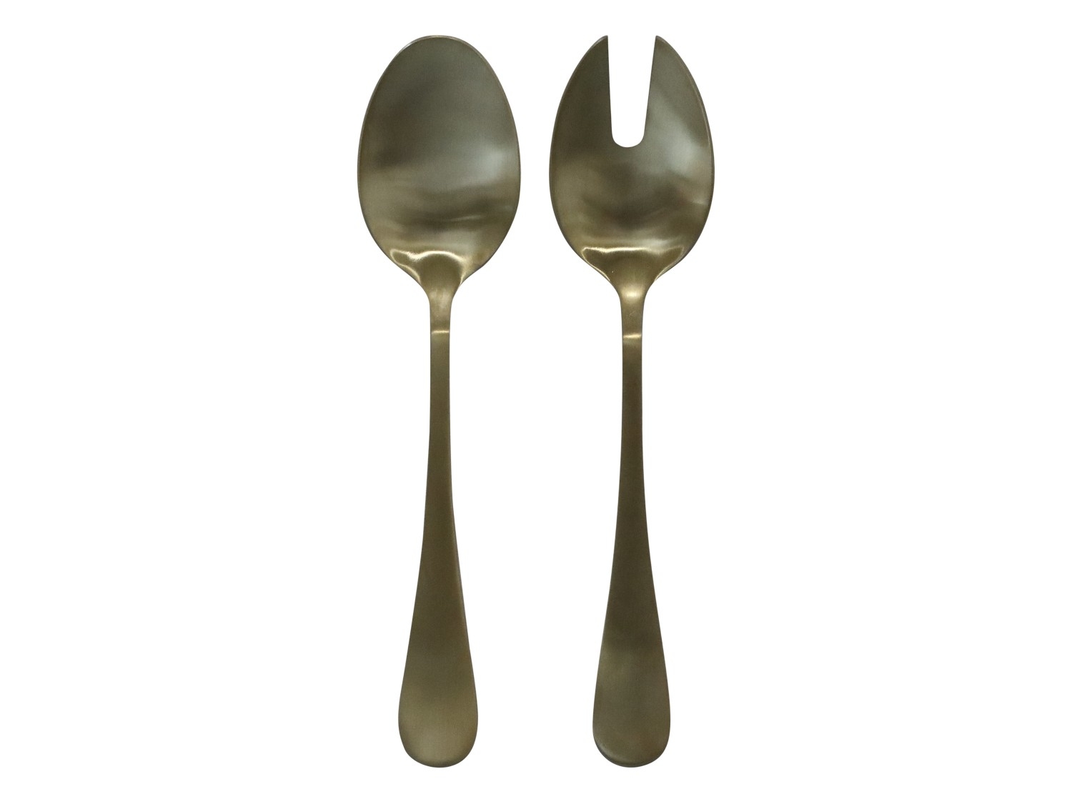 Set dvoch kusov zlatých šalátových lyžíc z nehrdzavejúcej ocele 24 cm Chic Antique 40341 - obrázok 1