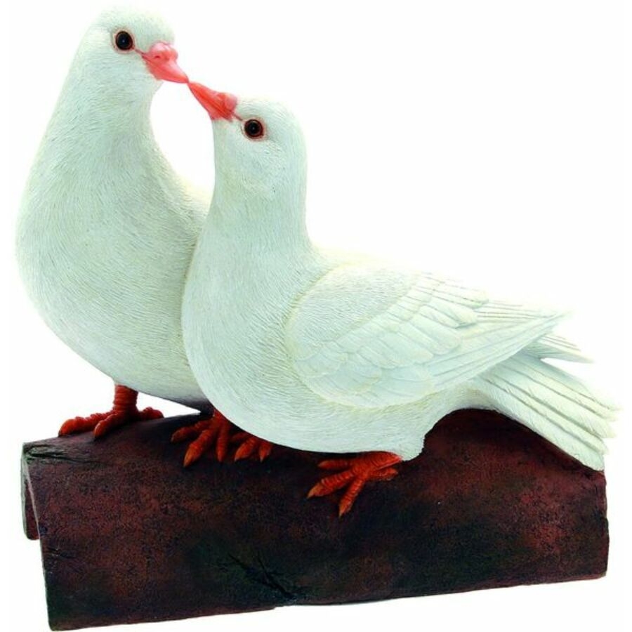 Polyresinová postavička dvoch holubíc sediacich na kmeni 22 cm 39375 - obrázok 1