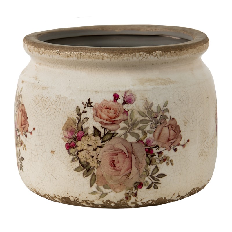 Clayre & Eef Kvetináč keramika ruže 15x13 cm 47877 - obrázok 1