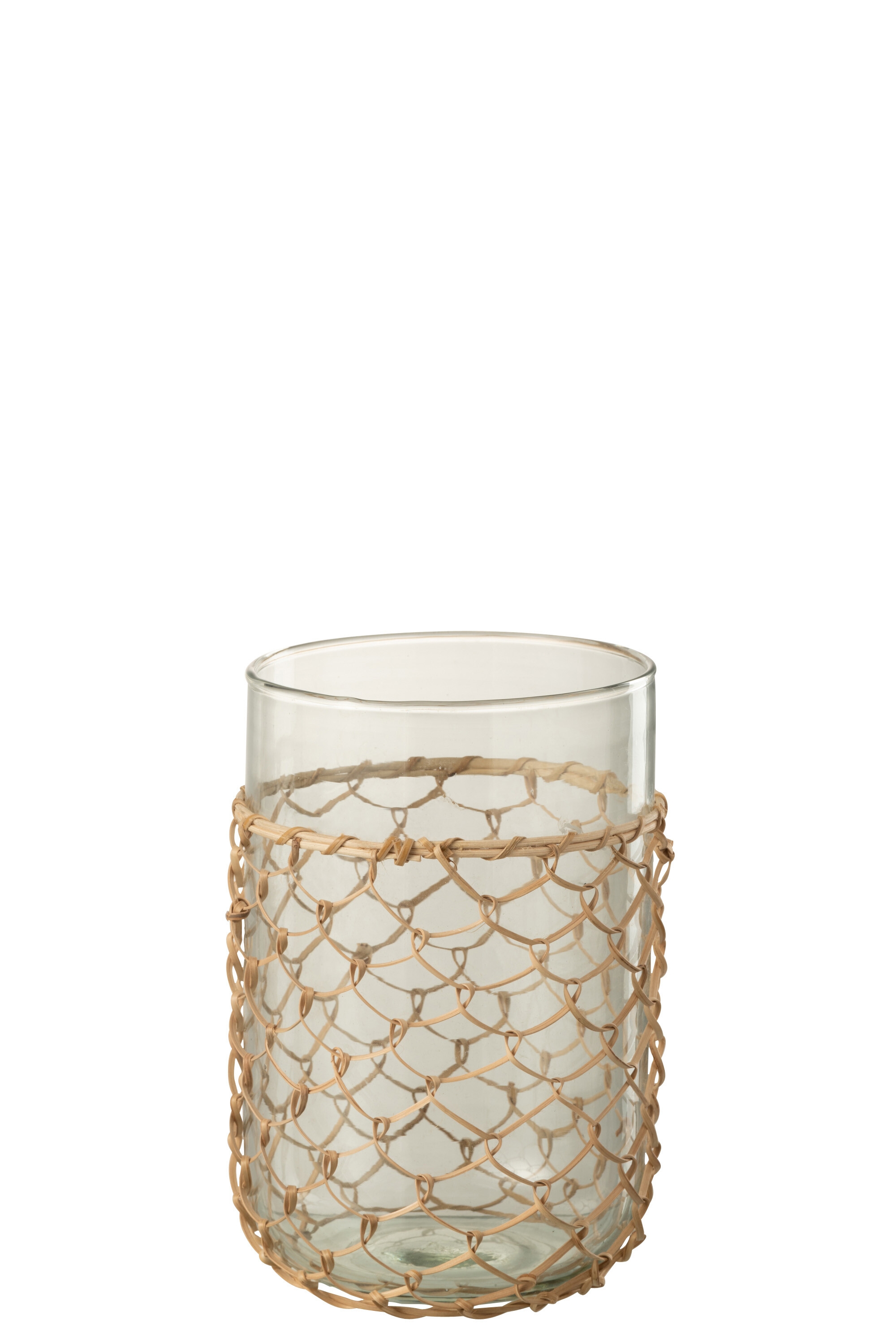 Jolipa Váza sklo bambusové zapletanie 14x14x21 cm 47210 - obrázok 1