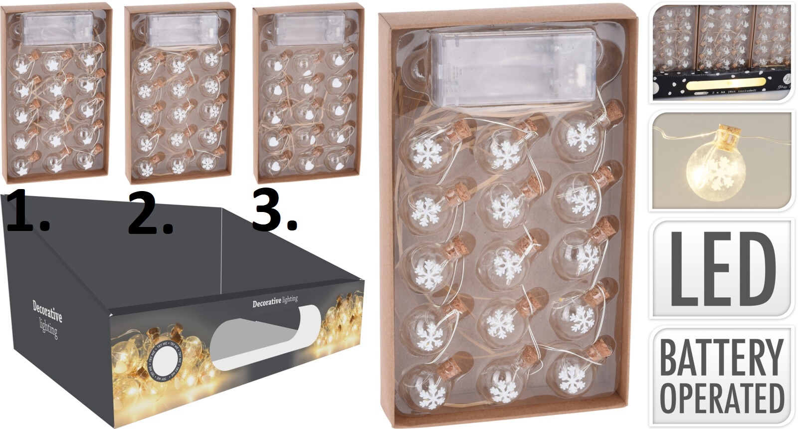 Svietiaca LED girlanda s 15 guľôčkami LED žiarovkami v troch prevedeniach 20 cm 38281 - obrázok 1