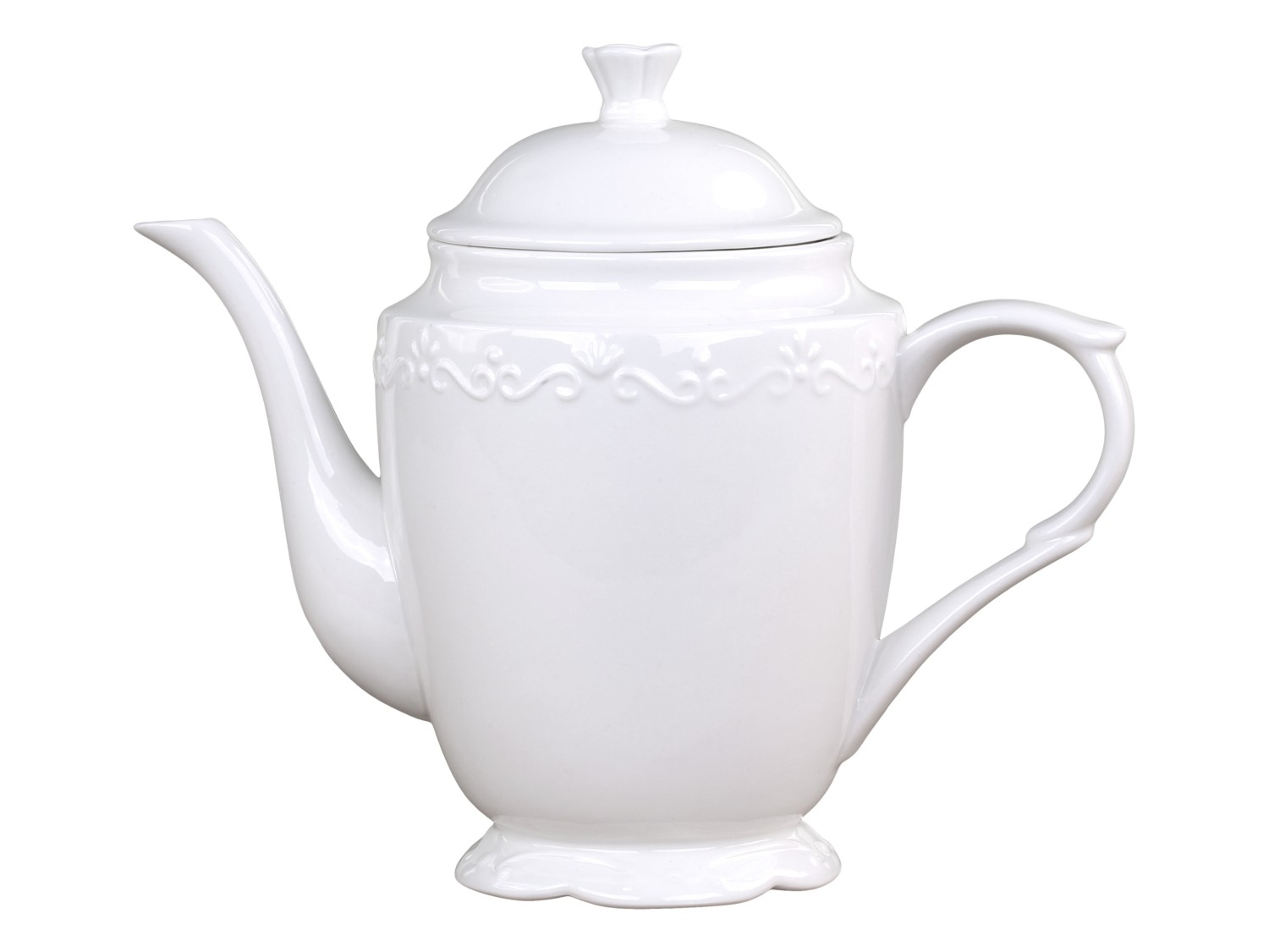 Biela porcelánová kanvica na podávanie kávy s vintage dekorom 12 x 20 cm Chic Antique 38743 - obrázok 1