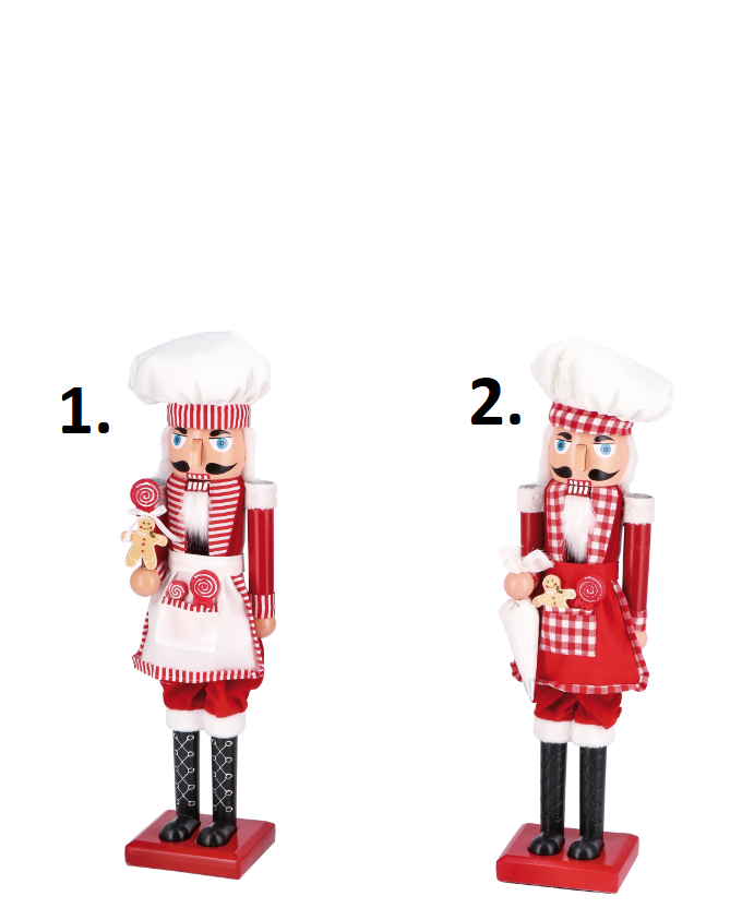 Vianočná dekorácia plastového luskáčika - cukrára na podstavci v dvoch prevedeniach 22 x 18 x 82 cm 41855 - obrázok 1