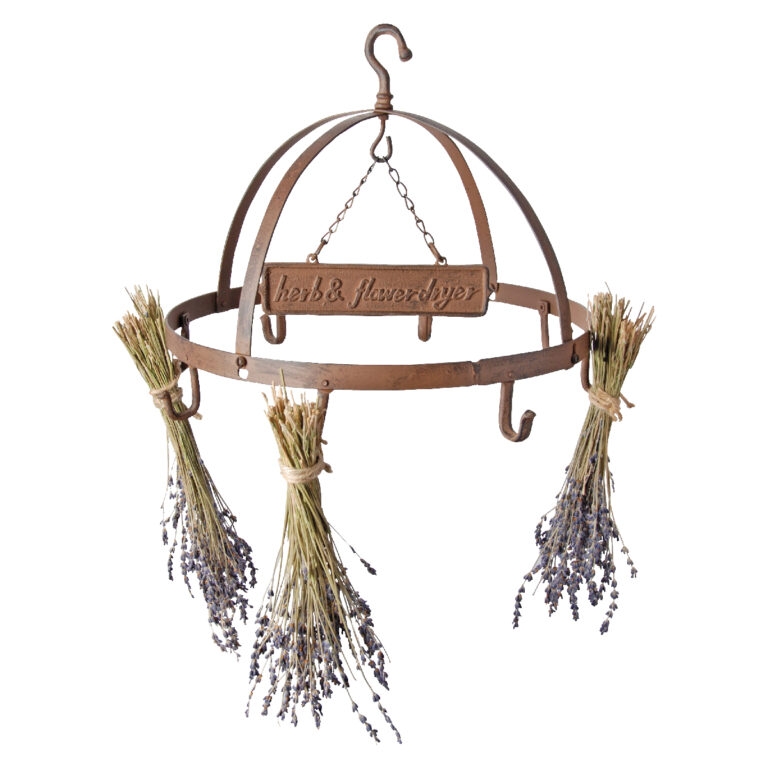 Kovový hnedý závesný sušiak na bylinky 37,8x37,8x28,7 cm Esschert design 32596 - obrázok 1
