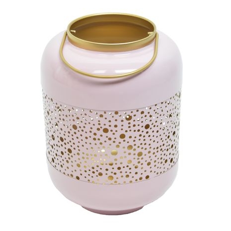 Svietnik kovový ružový ažúrový vzor 25 cm 32413 - obrázok 1