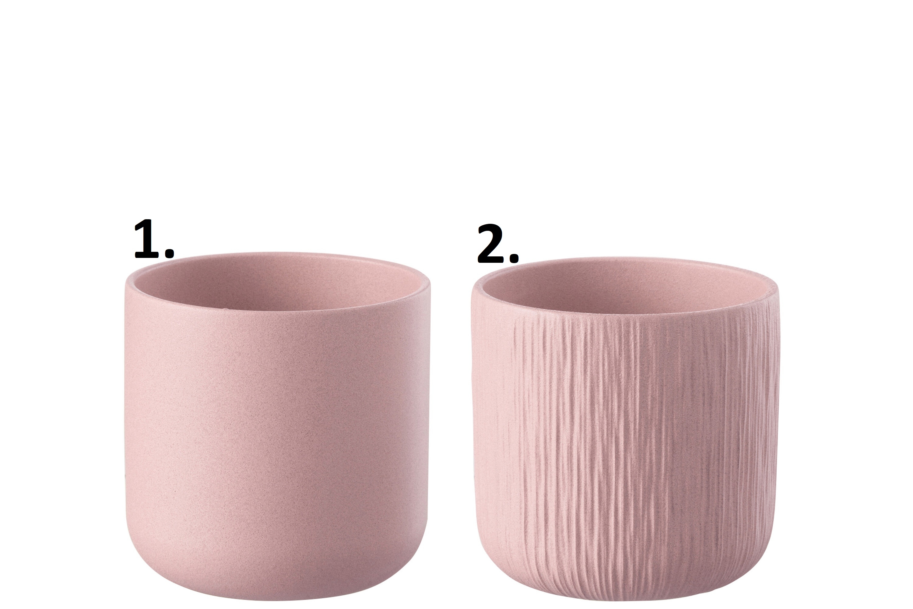 Keramický kvetináč v ružovom farebnom prevedení v jednoduchom štýle a dvoch prevedeniach 18,5 x 18,5 x 18 cm Jolipa 42324 - obrázok 1