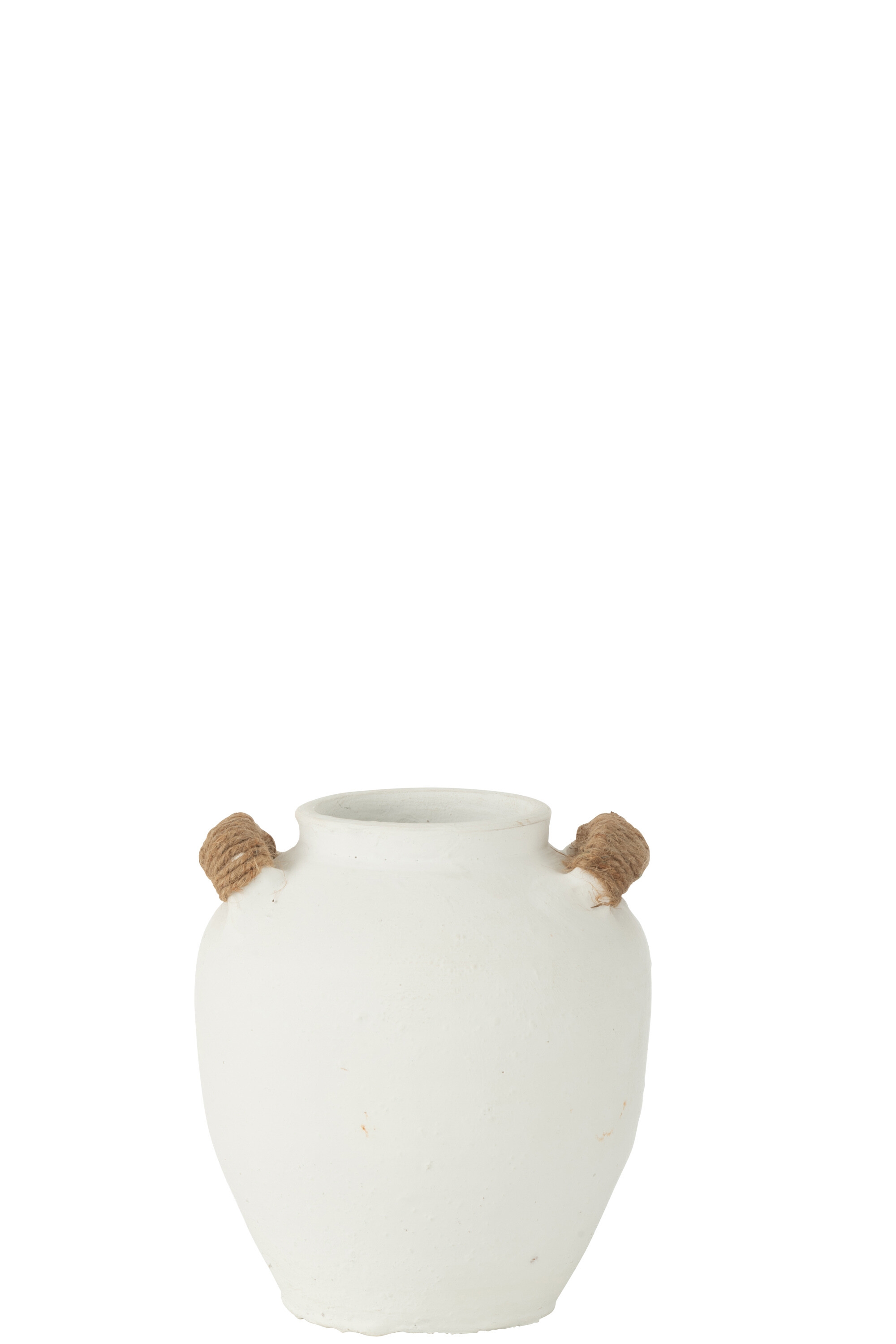 Jolipa Váza keramika biela s uškami 16x9x17 cm 46564 - obrázok 1