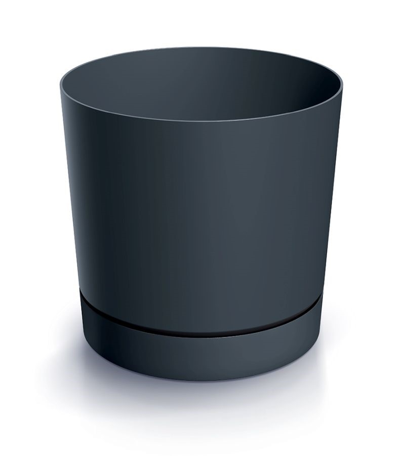 Prosperplast Kvetináč plast Tubo P s podmiskou antracit 29,2 cm 47071 - obrázok 1