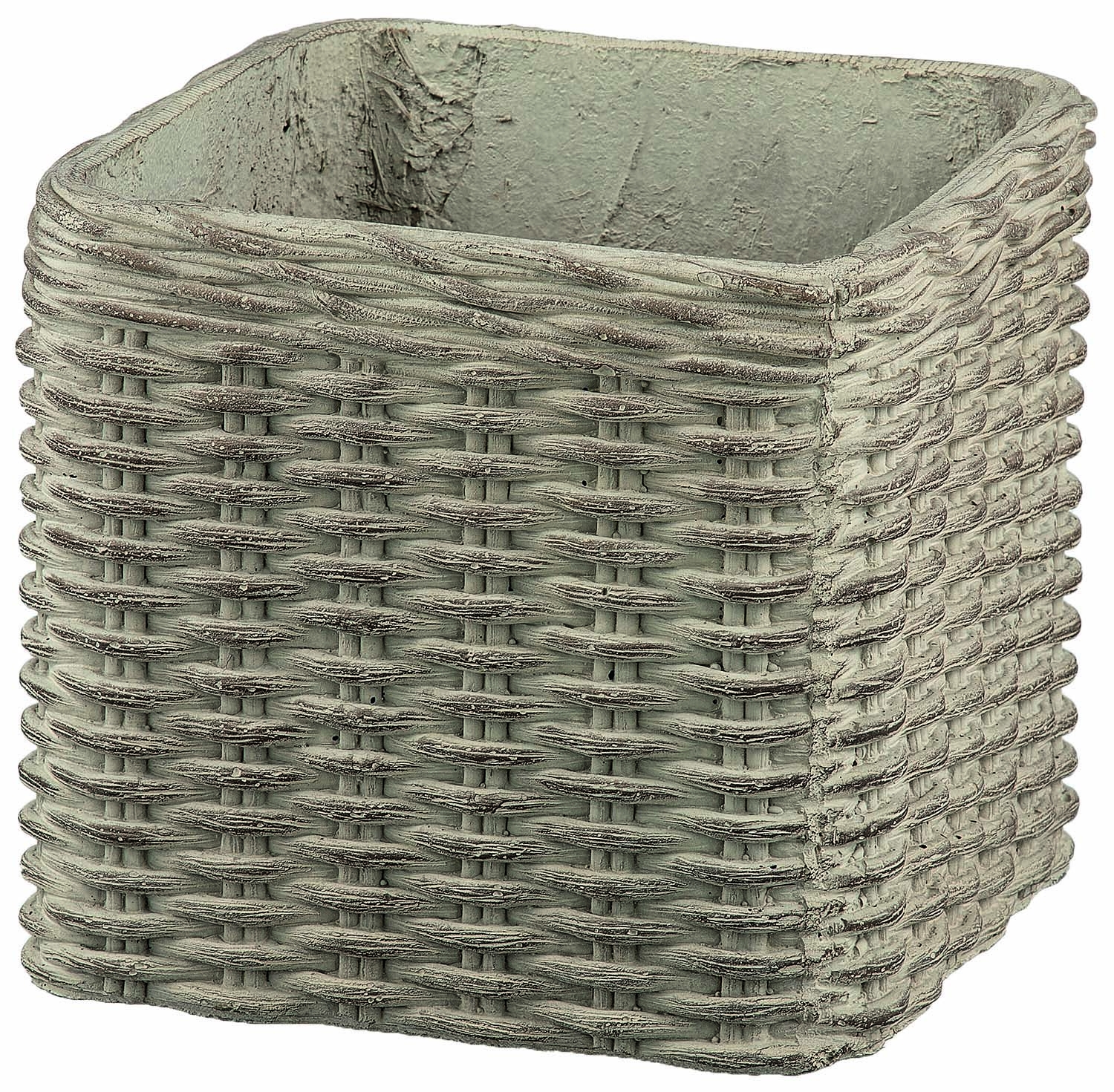 Keramický kvetináč kocka sivý s pleteným vzorom Marrakech 38 x 45 cm 37447 - obrázok 1
