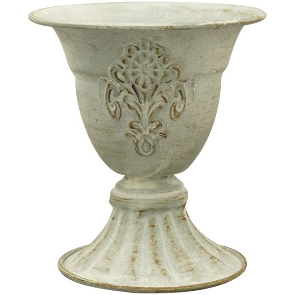 Kovová dekorácia misy v krémovom farebnom prevedení na stopke 12,3 x 12,35 x 14 cm 39490 - obrázok 1