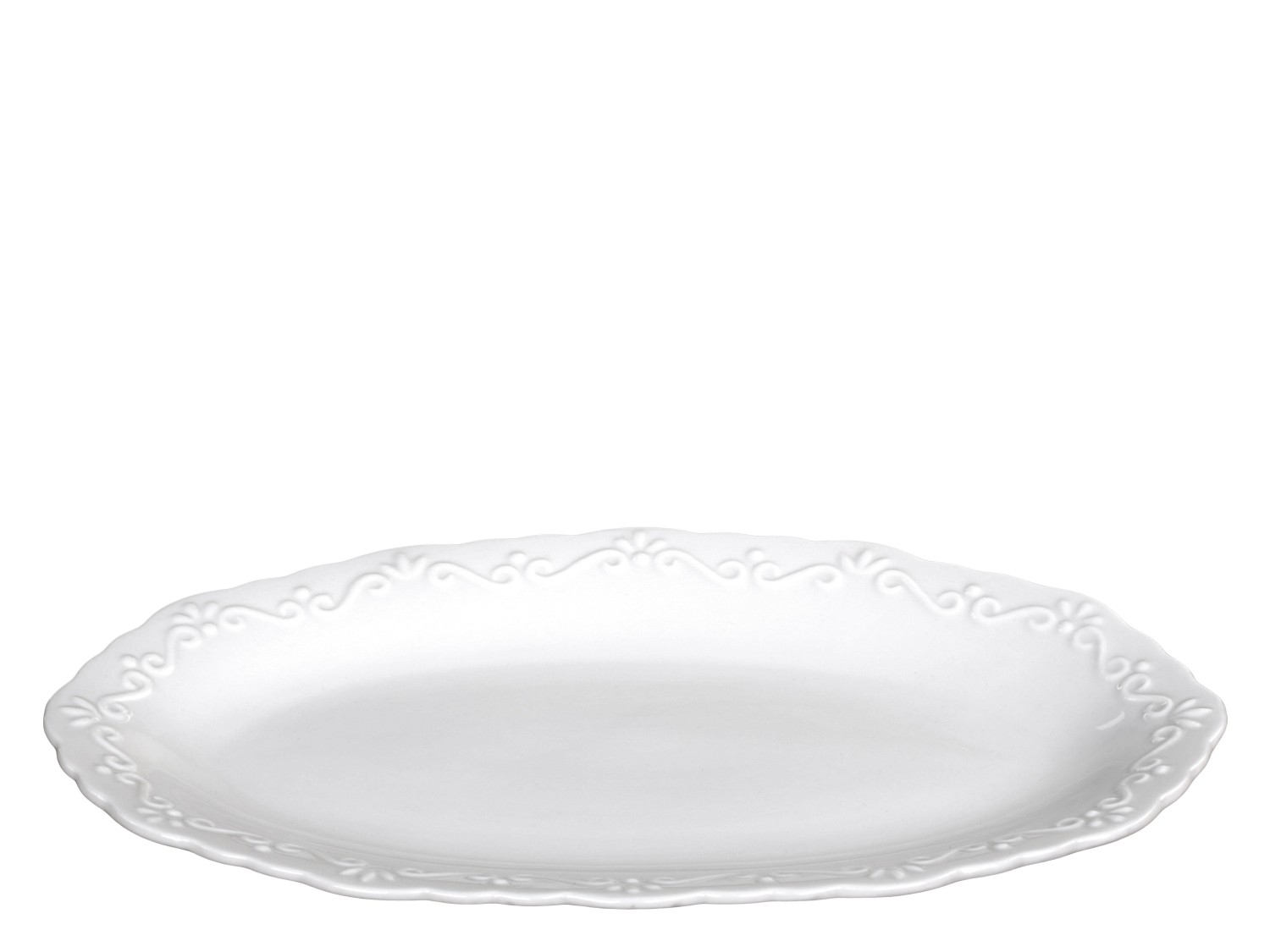 Biela porcelánová miska oválneho tvaru s vintage dekorom 23 x 15 cm Chic Antique 38742 - obrázok 1
