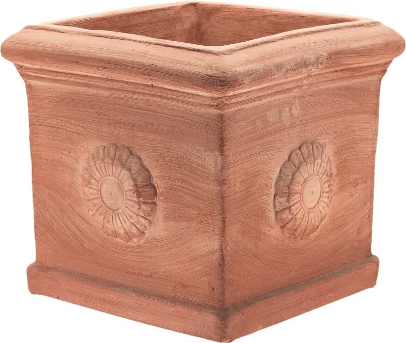 Terakotový kvetináč štvorec s toskánskym dekorom 40cm 23758 - obrázok 1