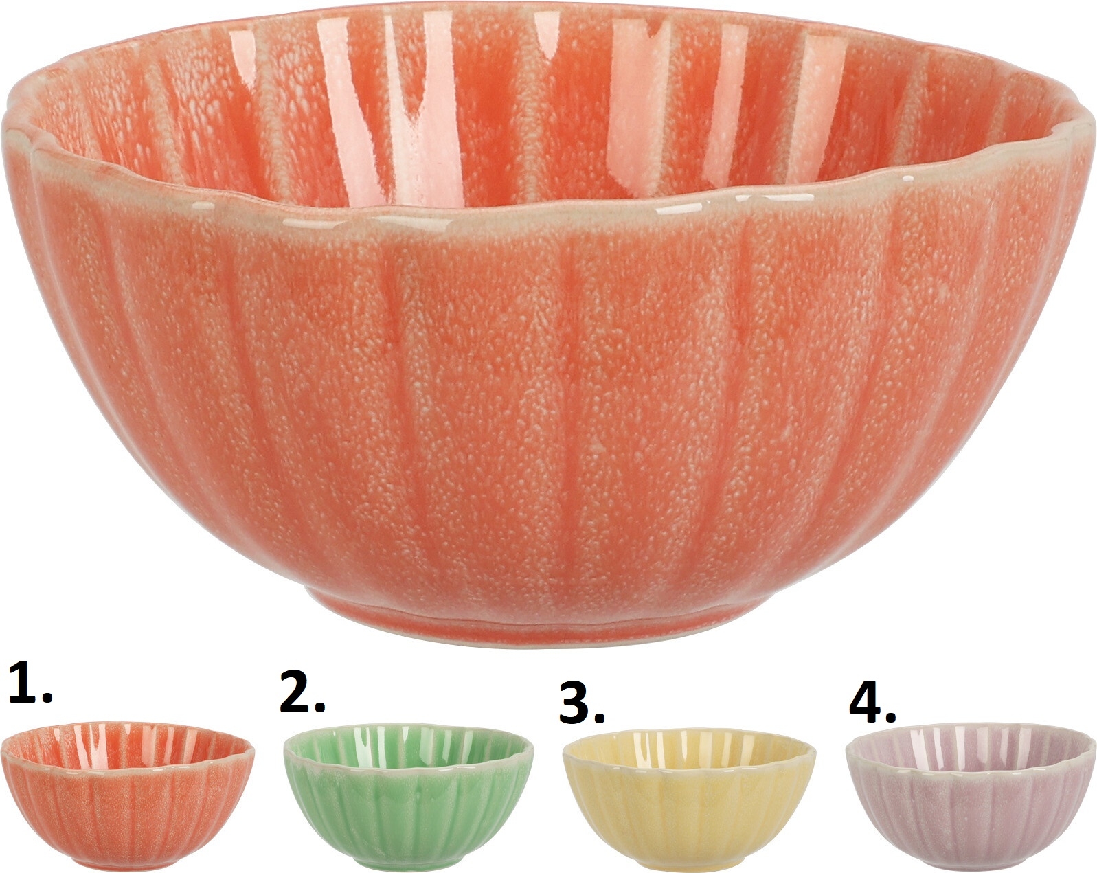Keramická miska s jednoduchým dekorovaním v štyroch farebných prevedeniach 16,5 x 7,8 cm / 800 ml 43083 - obrázok 1