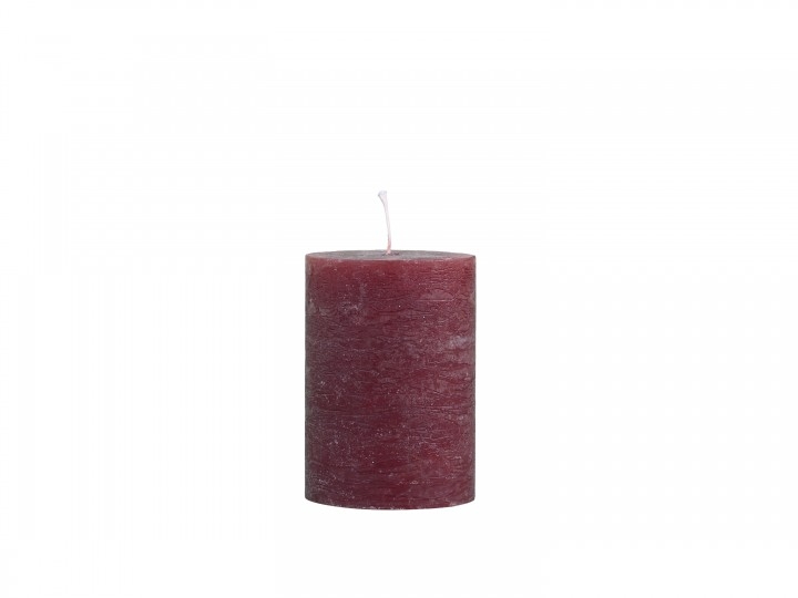 Rustikálna stĺpová sviečka v tmavočervenej farbe 7x10 cm Chic Antique 35715 - obrázok 1