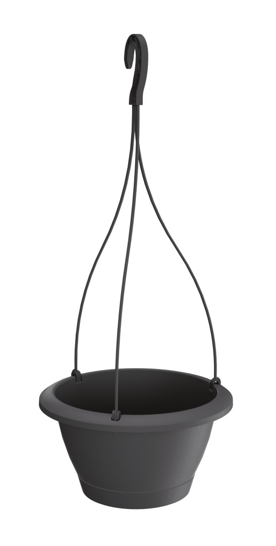 Prosperplast Kvetináč závesný plast Respana W antracitová 27cm 45709 - obrázok 1