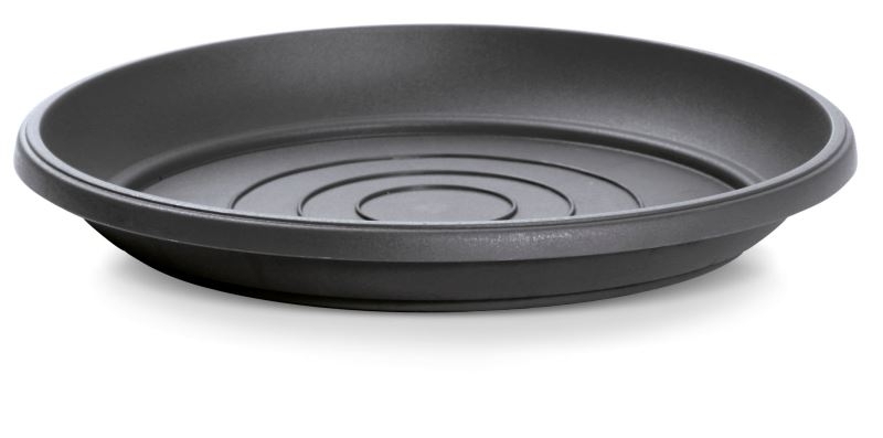 Plastová kruhová podmiska pod kvetináč TERRA v antracitovom farebnom prevedení 21 cm 26384 - obrázok 1