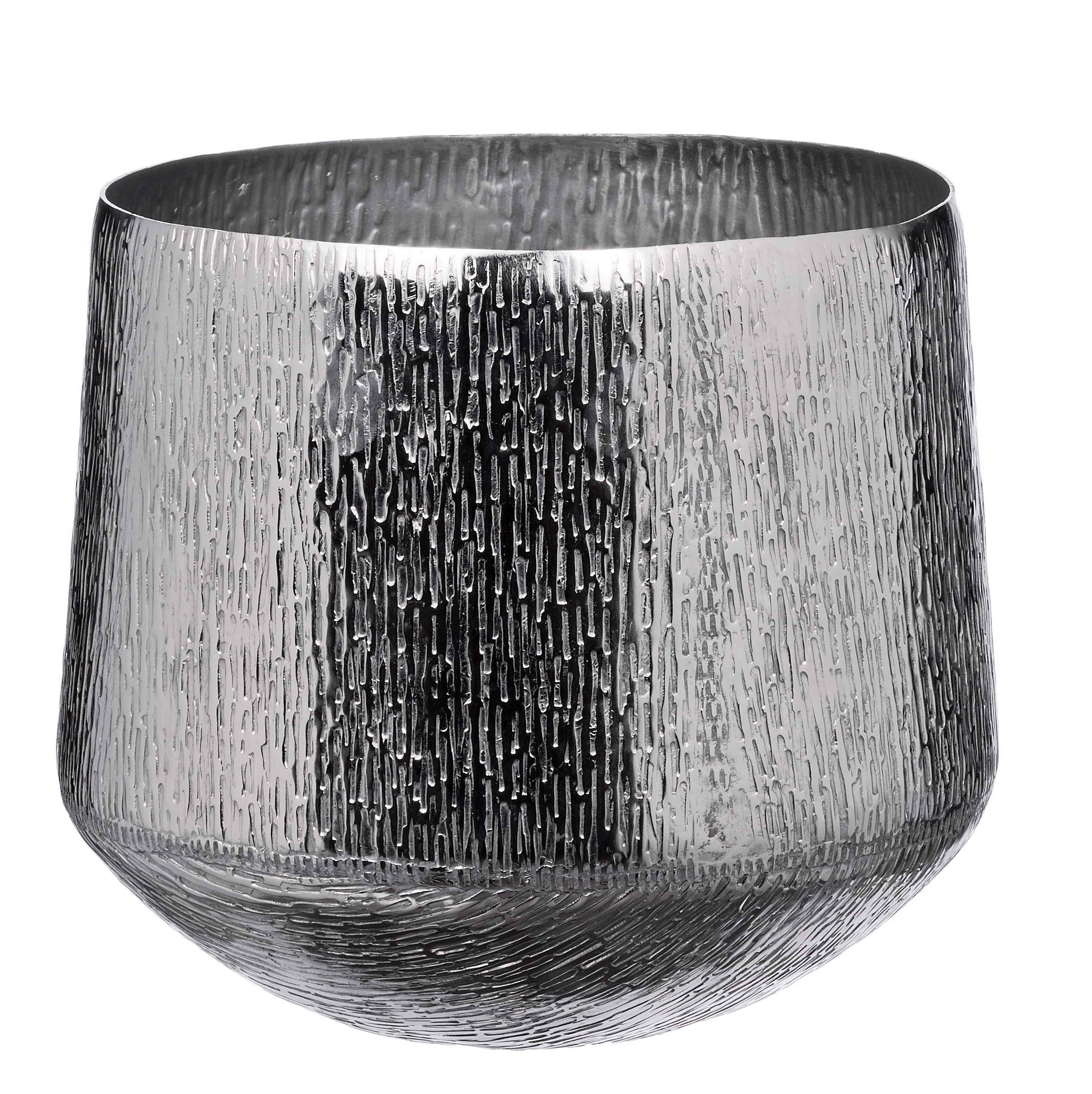 Kovový dekoratívny kvetináč v striebornom farebnom prevedení s dekorovaním 28 x 125 cm 39700 - obrázok 1