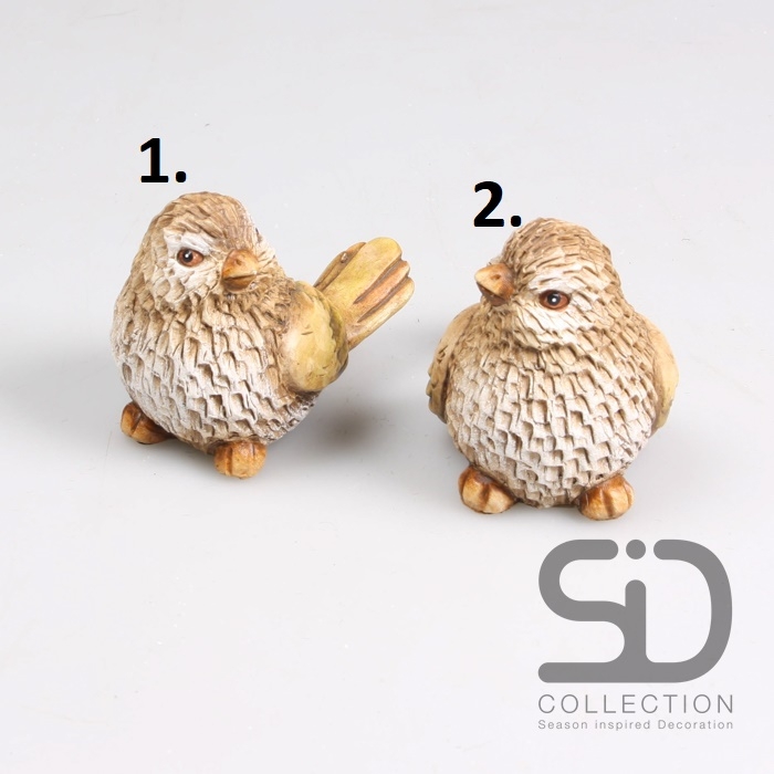 Keramická dekorácia postavičky vtáčika v hnedo-bielom farebnom prevedení v dvoch prevedeniach 11,2 x 7,7 x 9,3 cm Imhof & Stevens 42240 - obrázok 1