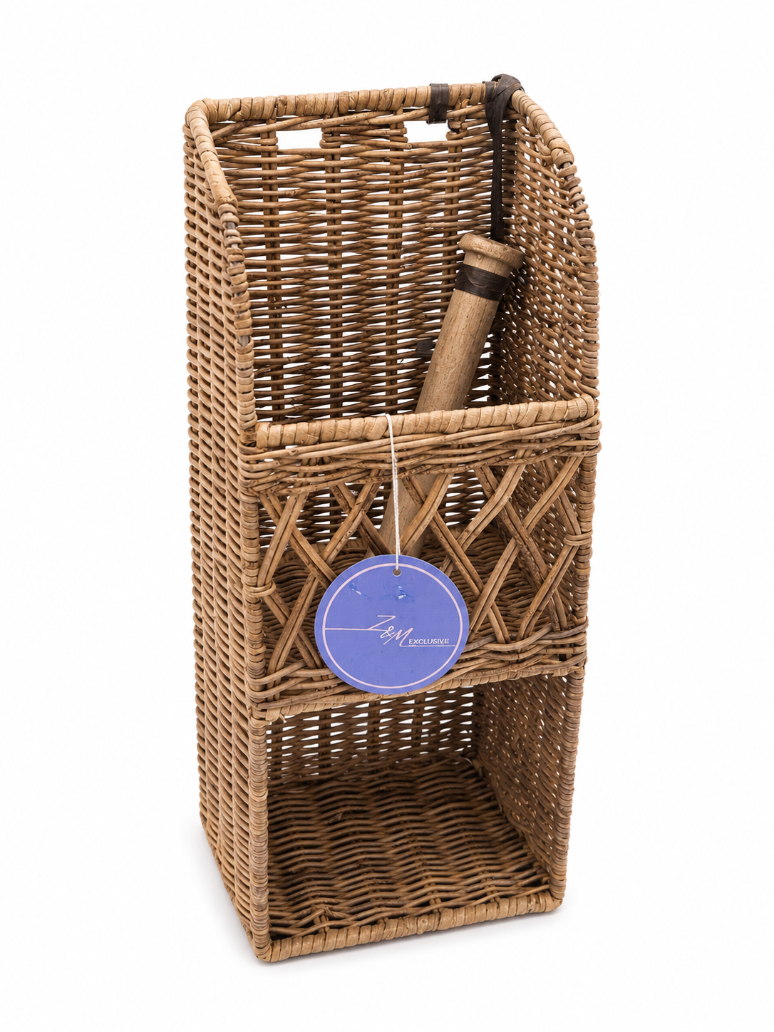 Z&M Exclusive Skrinka na WC papier ratan 15,5x14,5x42 cm 49390 49390 - obrázok 1