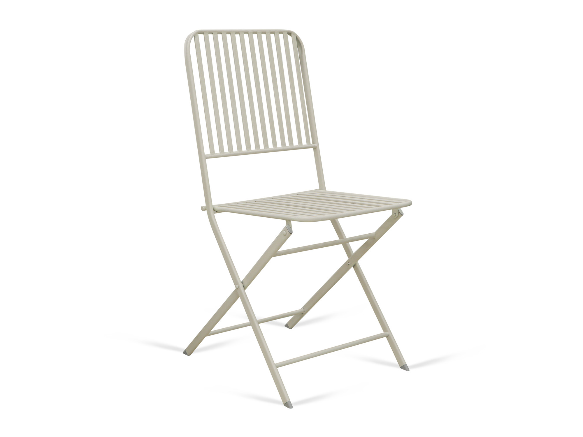 Bistro kovová skladacia stolička v bielom farebnom prevedení 48 x 45 x 93 cm 41483 - obrázok 1