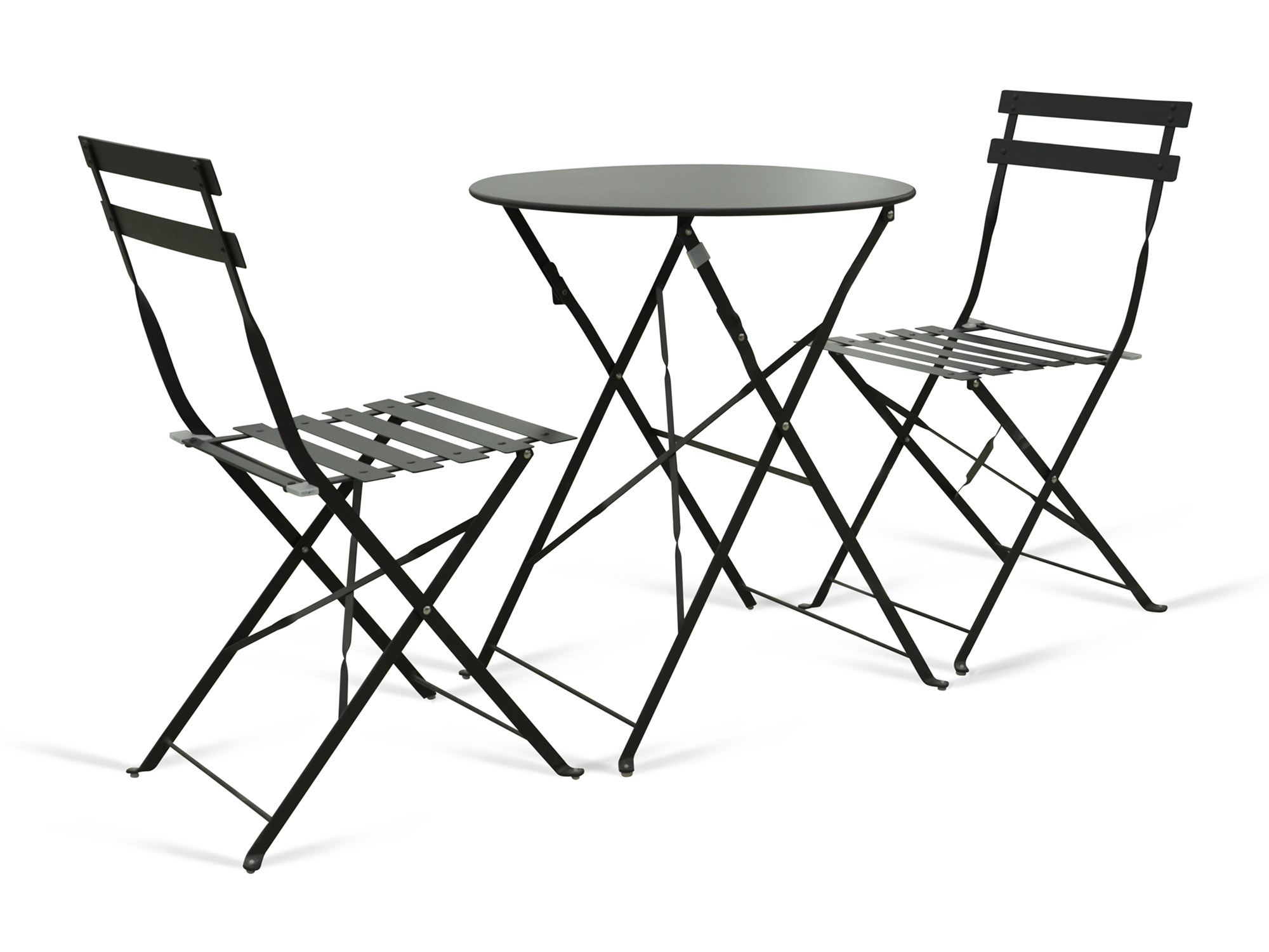 Bistro kovová skladacia stolička v čiernom farebnom prevedení 80 cm 36414 - obrázok 1