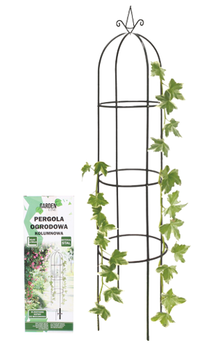 Záhradná kovová čierna pergola na popínavé rastliny zdobená 40 x 40 x výška 190 cm 23960 - obrázok 1