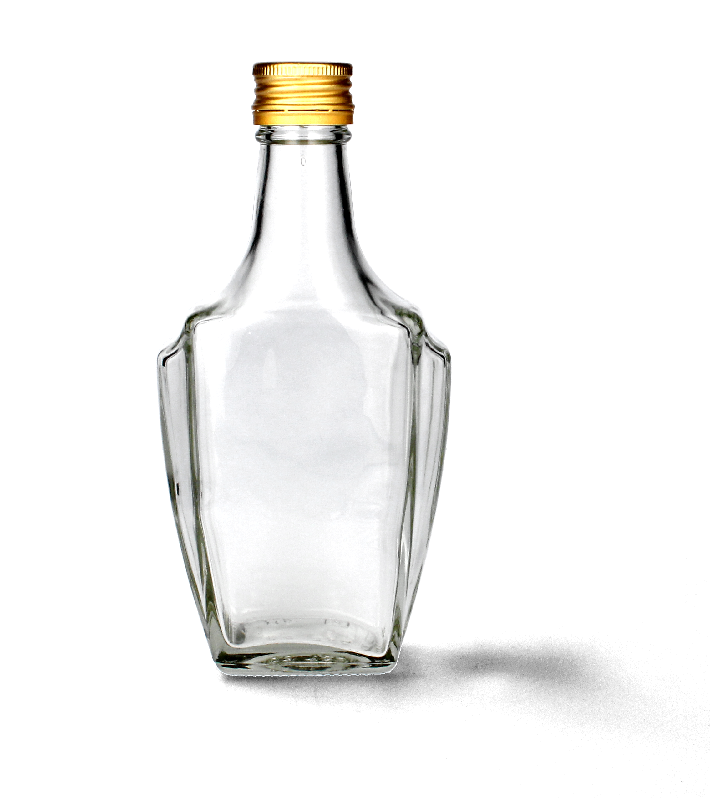 Sklenená transparentná fľaša Bonaparte so zlatým kovovým vrchnákom 250 ml 36634 - obrázok 1