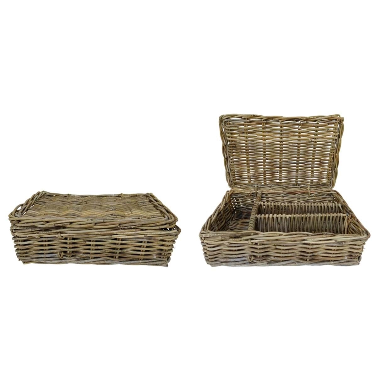 Košík - príborník ratan 46 x 31 x 14 cm Blanc Maricló 42539 - obrázok 1