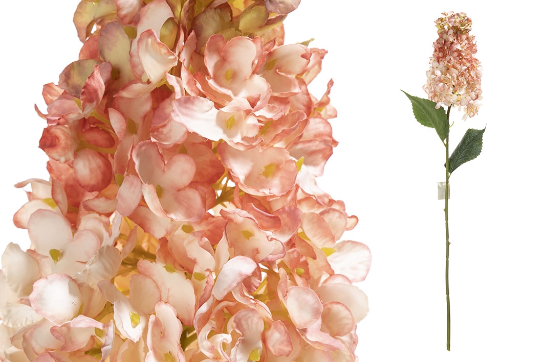 Umelá dekorácia hortenzie - Hydrangea v ružovom farebnom prevedení na dlhej zelenej stonke 85 cm 42762 - obrázok 1